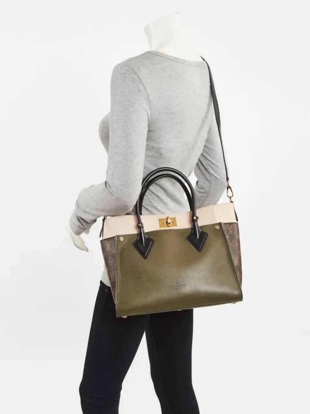 Louis Vuitton Laurel Leather And Monogram Canvas On My Side Bag